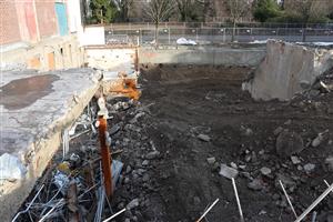 construction of the new basement along Irving St